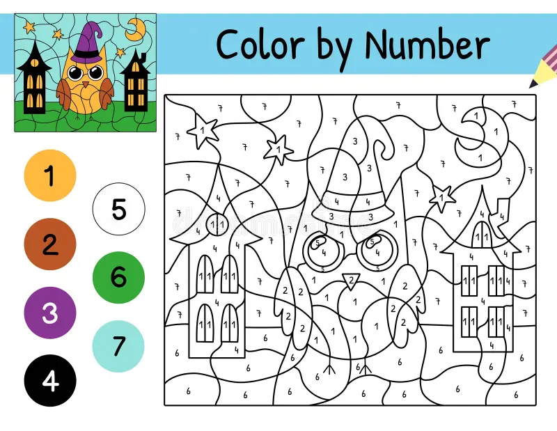 Colorful Halloween owls worksheet for kids to enjoy and learn about animals. Fun and engaging worksheet for Pre-K children celebrating Halloween.