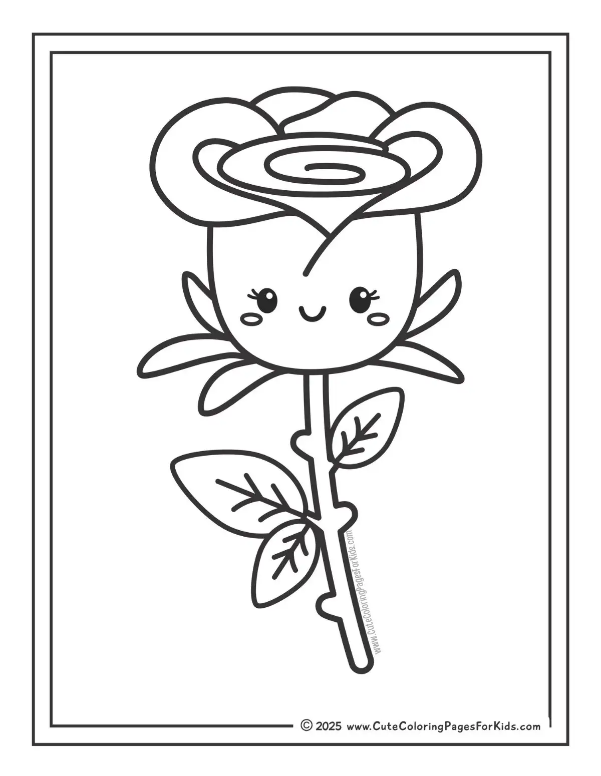 Coloring page featuring roses for young children to enjoy and explore their creativity