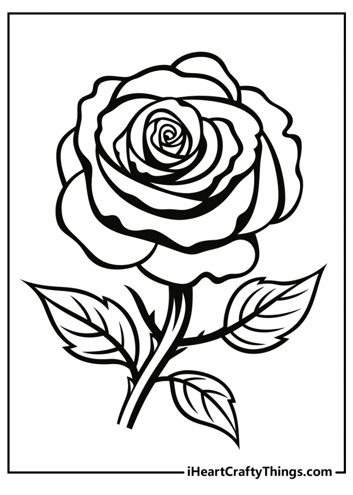 Coloring page featuring roses for kids, perfect for a Valentine's Day activity or nature exploration. Color the Roses worksheet for Pre-K learners to enjoy and express their creativity.