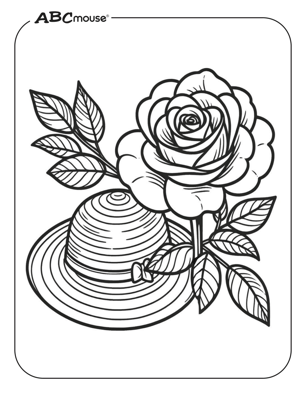 Pre-K worksheet featuring a simple rose outline for children to color