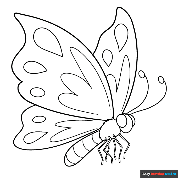 Color the Springtime Butterfly worksheet for Kindergarten