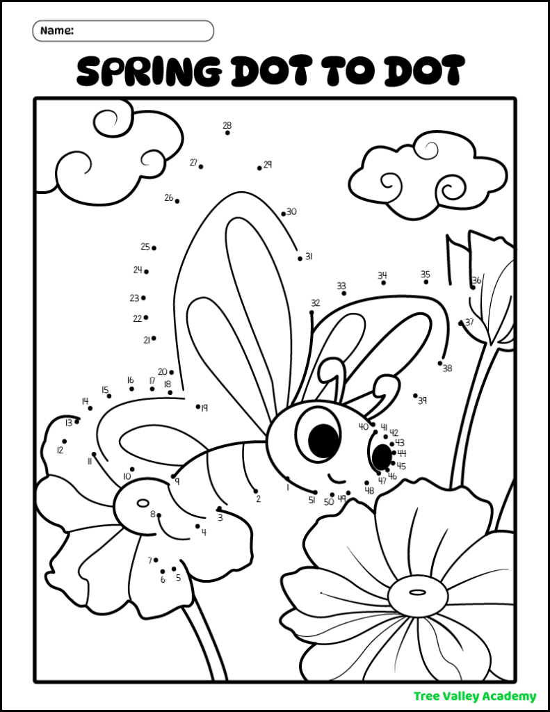 Color the Springtime Butterfly worksheet for Kindergarten