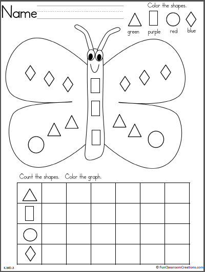 Color the Springtime Butterfly worksheet for Kindergarten