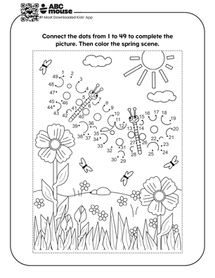 Kindergarten student coloring a butterfly worksheet with the word Springtime for science class