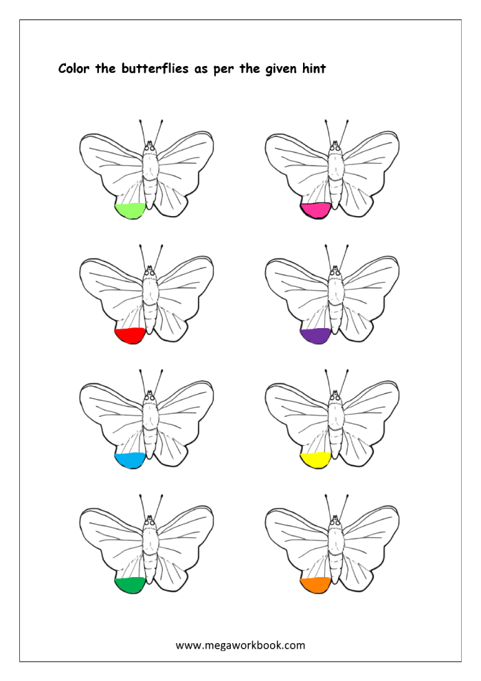 Color Knowledge Check-In worksheet for Pre-K students focusing on colors and subtraction skills
