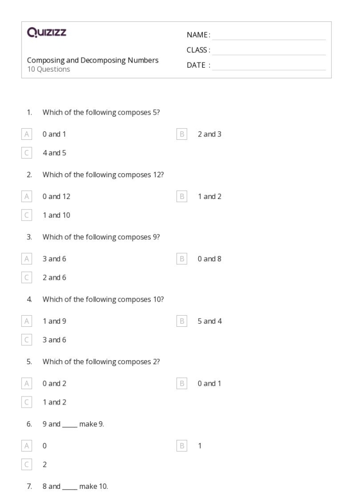 Geography worksheet for First Grade Colorful worksheet for first graders focusing on composing and decomposing numbers within 20. Engaging activity sheet that enhances number bond skills for young learners.