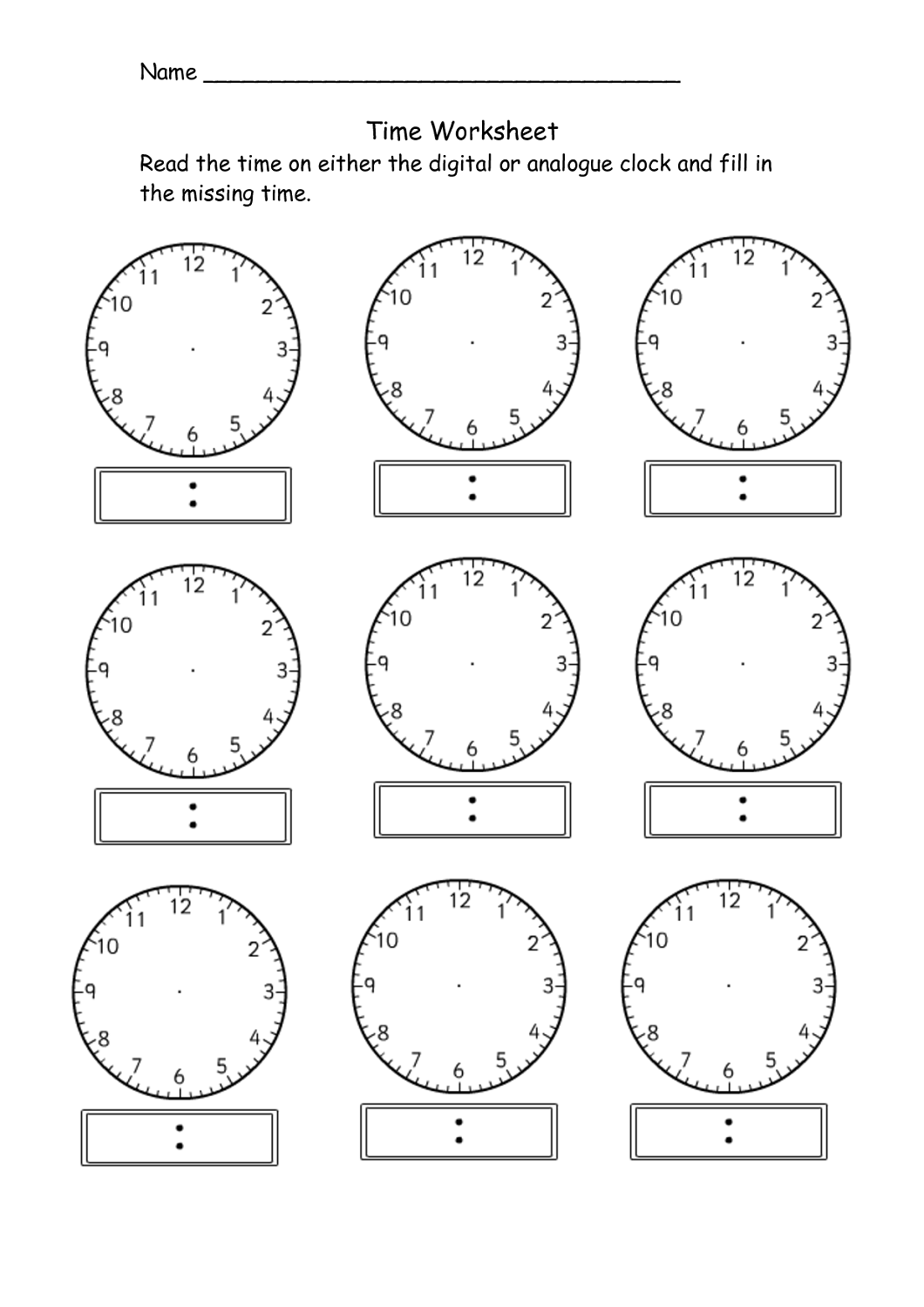 Reading worksheet for First Grade Colorful clock worksheet designed for first graders to enhance their reading skills. Fun and educational activity for children to create their own clock.