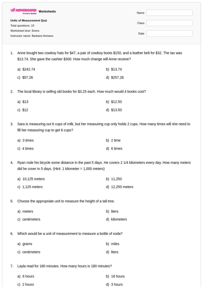 Colorful cowboy worksheet featuring a cut-out ruler for measurement practice