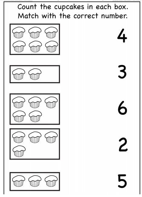 Colorful Counting Cupcakes worksheet for Pre-K students to practice addition by coloring and counting. Engaging addition activity featuring cupcakes for young learners.