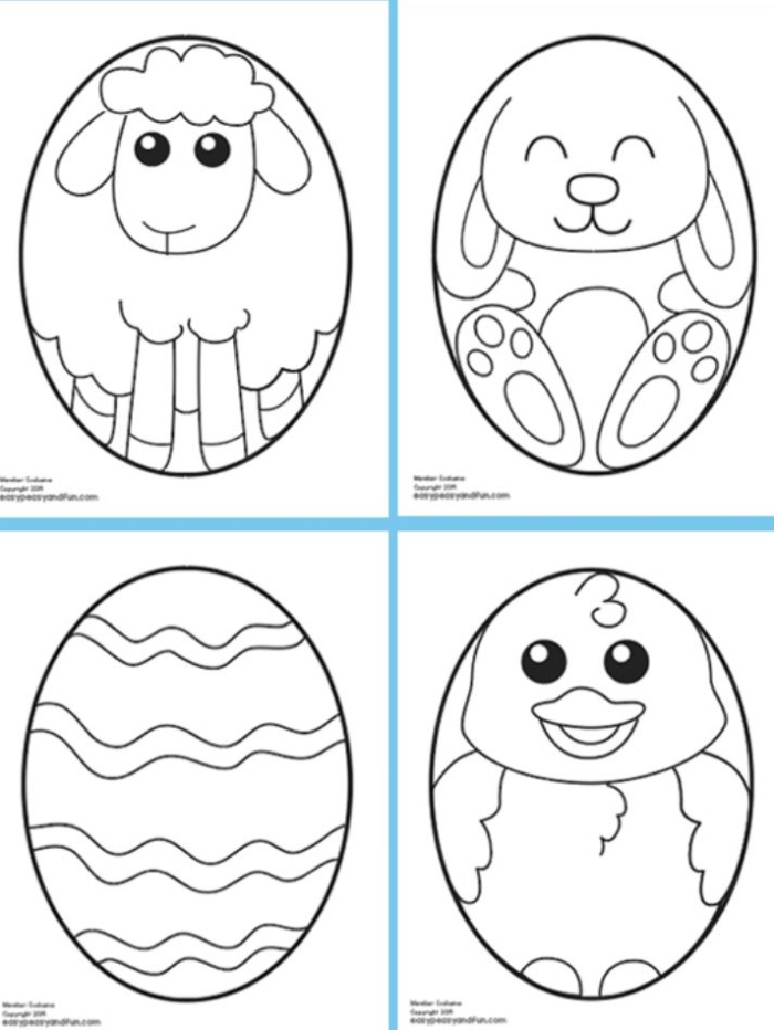 Alphabet worksheet for Kindergarten Colorful paper Easter egg worksheet for kindergarten students to cut and paste patterns. Fun Easter craft activity to enhance fine motor skills and creativity.