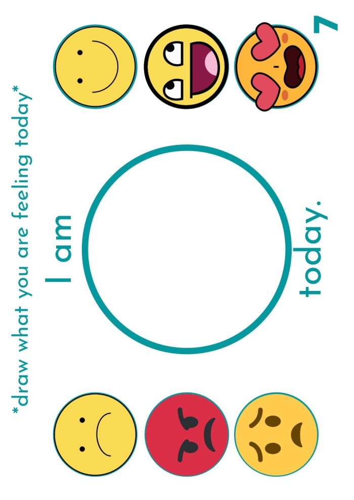Colorful Range of Emotions worksheet for kindergarten students focusing on social emotional learning