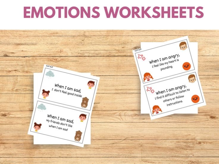 Colorful Range of Emotions worksheet designed for kindergarten social emotional learning