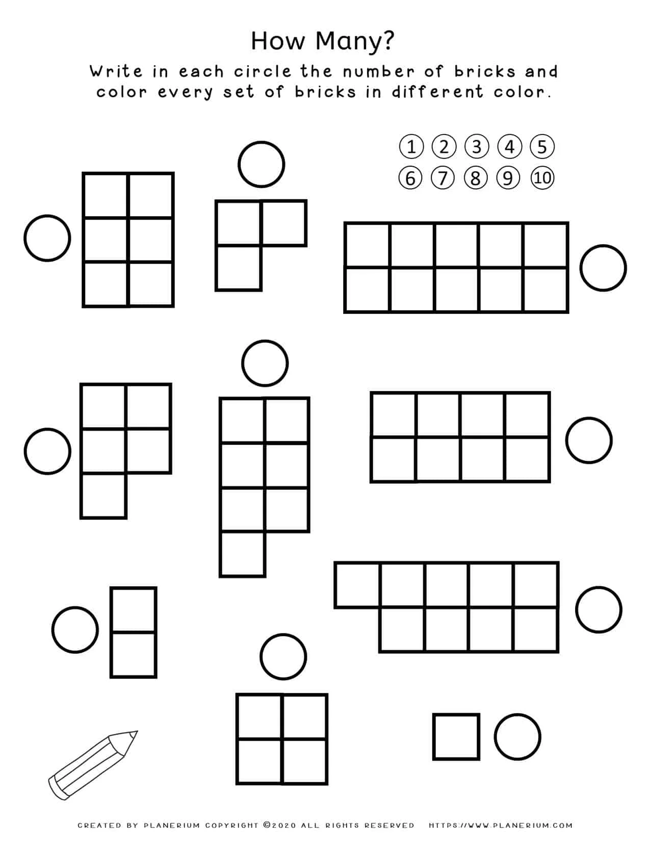 Educational resource for first grade Earth and Space Science focusing on addition skills Colorful Count and Add Blocks worksheet designed for first graders learning two-digit addition