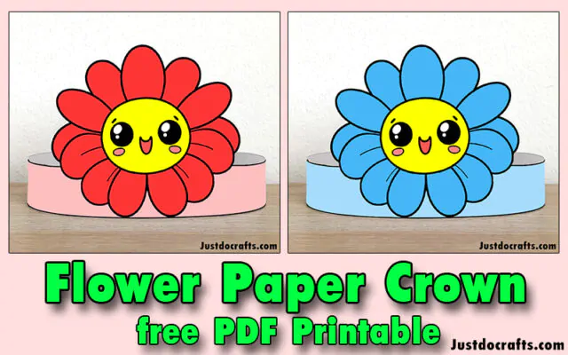 Colorful flower crown worksheet for first graders to explore geometry concepts