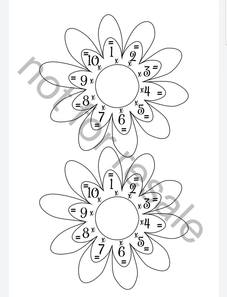 Colorful flower multiplication worksheet for third graders to practice their math skills. Engaging image of flowers designed for a fun learning experience.