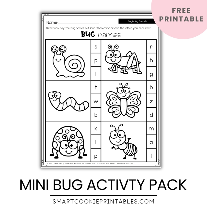 Colorful Hidden Bug worksheet for first graders to enhance their counting skills
