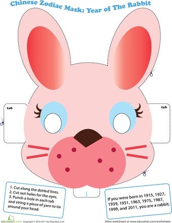 Colorful Chinese zodiac mask for the Year of the Horse worksheet aimed at Pre-K students