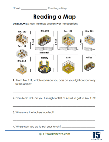 Colorful Map to School worksheet designed for kindergarten students to trace their route to school. Fun and engaging template for teaching numbers and counting skills.