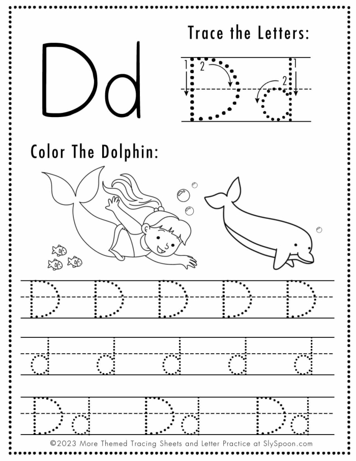Get Ready for Reading: Engaging Letter D Worksheet for Pre-K Learners Colorful worksheet for preschoolers focusing on the letter D to enhance reading skills