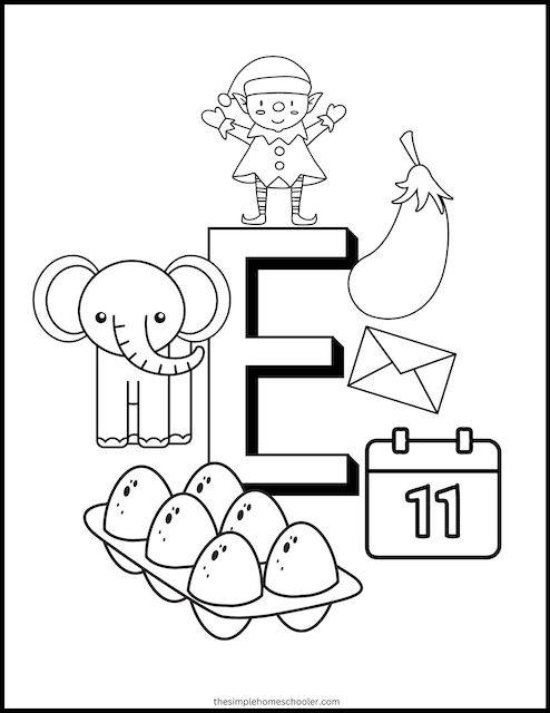 Colorful worksheet for preschoolers focusing on the letter E to enhance early reading skills