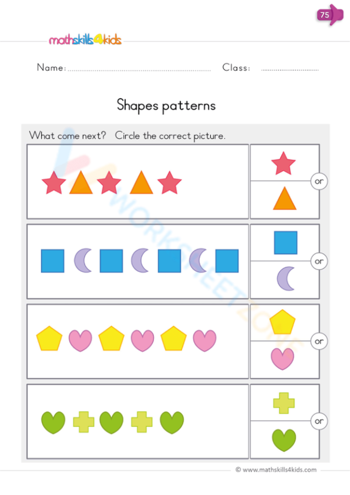 Engaging worksheet designed to help young learners practice shapes and patterns before kindergarten Colorful Shape Line Patterns worksheet for preschoolers to enhance their understanding of geometry