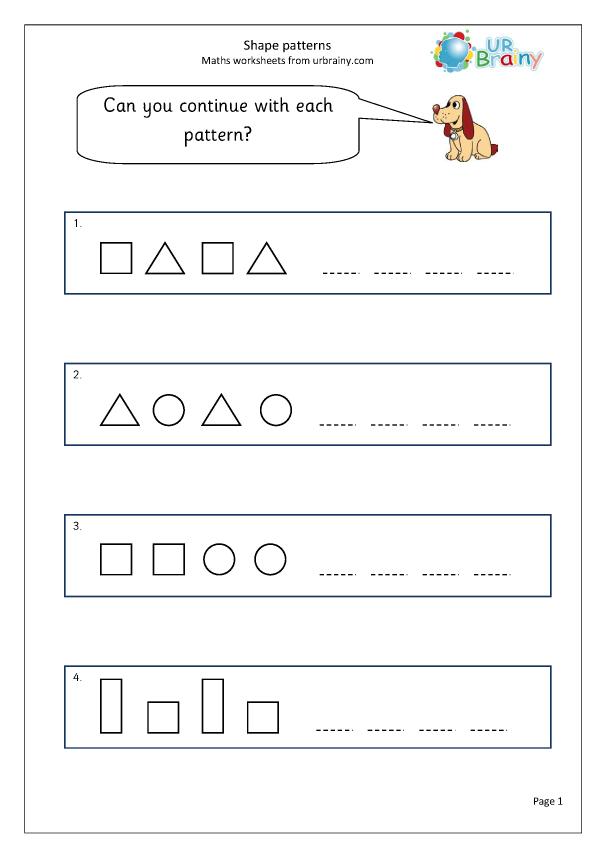 Engaging worksheet for Pre-K children to practice shapes and patterns before kindergarten Colorful Shape Line Patterns worksheet for preschoolers to enhance their geometry skills