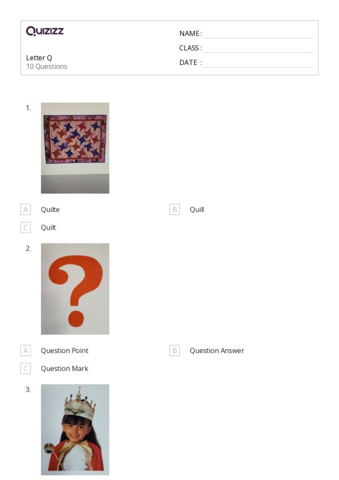 Engaging alphabet activity for Pre-K children featuring the letter Q with fun coloring elements Colorful Q Is For... worksheet designed for preschoolers to learn the letter Q and its sounds