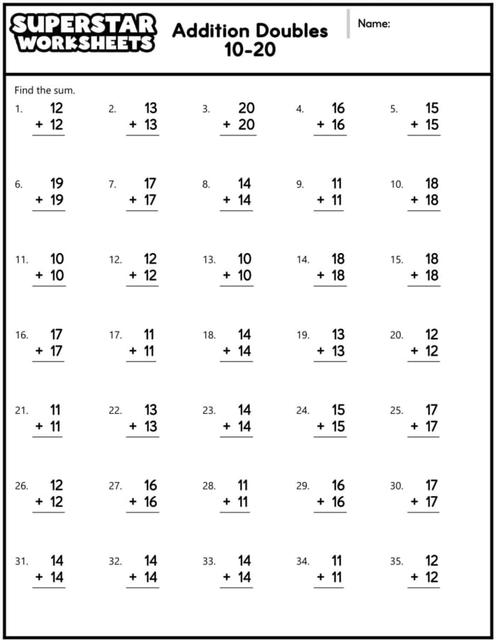 Addition worksheet for Pre-K Colorful Superstar Addition worksheet for preschool and kindergarten students to practice single-digit addition. Engaging worksheet featuring bright stars and numbers for early learners.