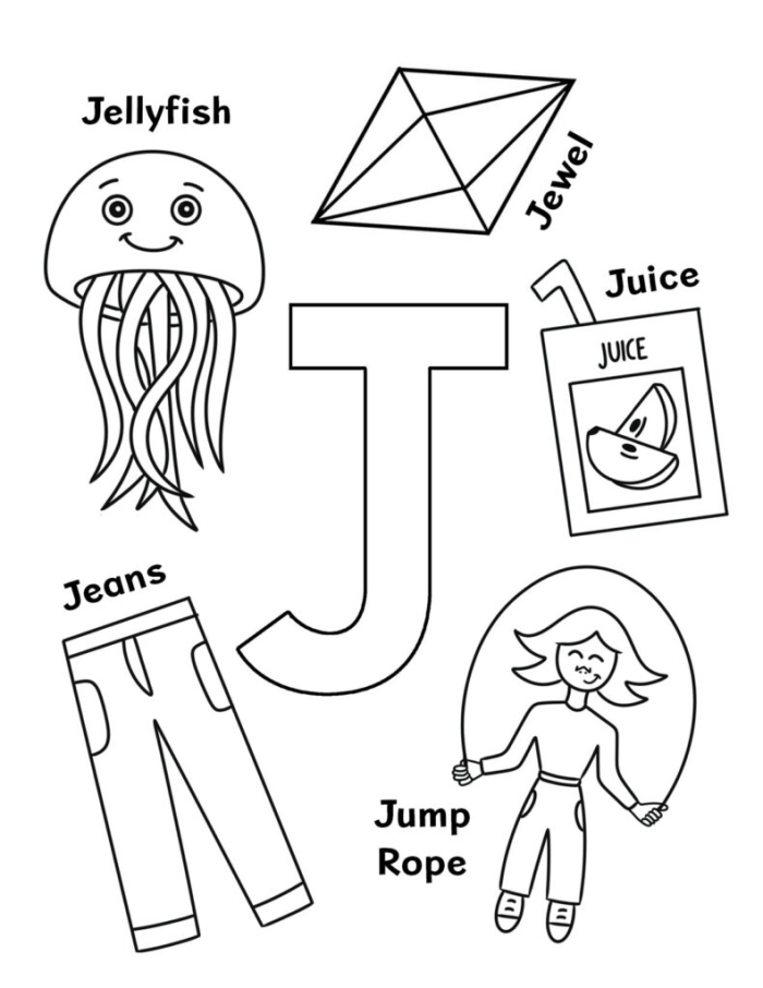 Colorful worksheet for preschoolers focused on the letter J to enhance early reading skills