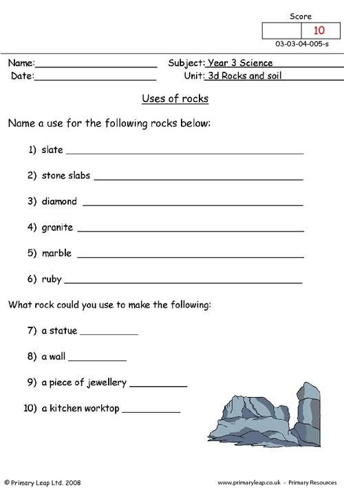 Illustration of a Classifying Rocks worksheet aimed at third-grade students Colorful Classifying Rocks worksheet for third graders introducing various rock types