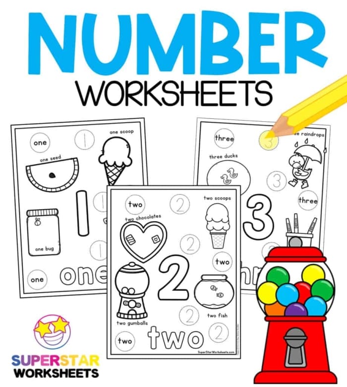 Superstar Addition Worksheet 17 for Early Math Learners Colorful star themed addition worksheet for preschoolers to practice single digit math problems