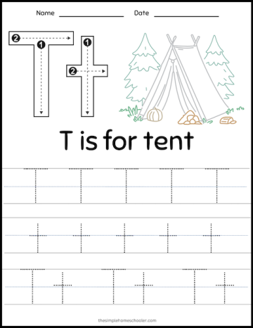 Engaging worksheet for Pre-K children featuring fun activities centered around the letter T Colorful T Is For... worksheet designed for preschoolers to learn the letter T and its sounds