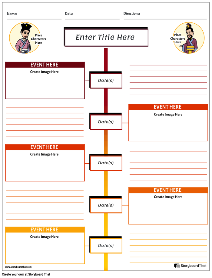 Colorful timeline craft worksheet for second graders to understand time concepts