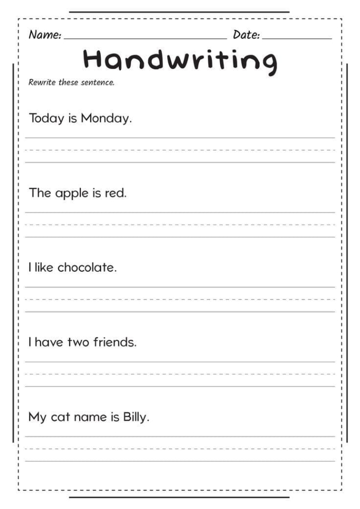 Colorful food-themed worksheet for kindergarteners to practice division and handwriting skills