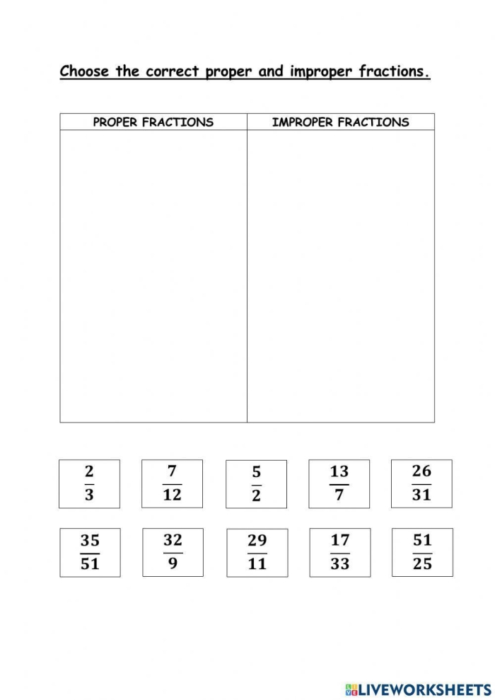 Engaging activity to help students master improper fractions and mixed numbers. Colorful worksheet for fourth graders converting improper fractions to mixed numbers while coloring shapes.