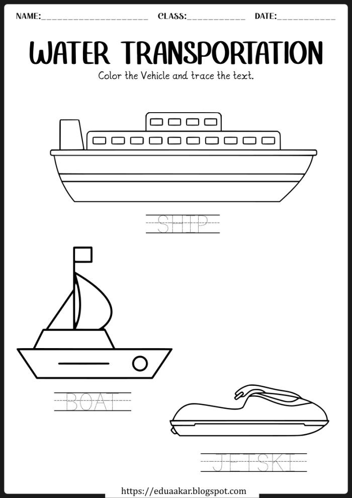 Learn About Transportation worksheet for Pre-K students, image 12 Colorful worksheet for kindergarteners to match people with their transportation methods