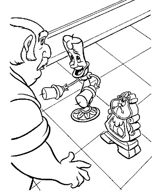 Beauty and the Beast coloring worksheet for young children