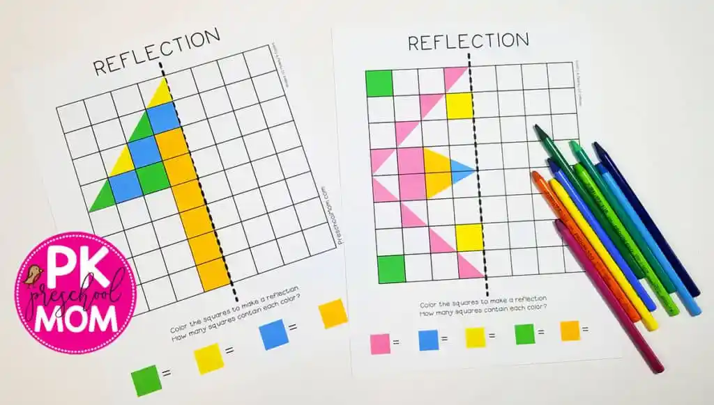 Colorful butterfly symmetry worksheet for first graders featuring a fun coloring activity