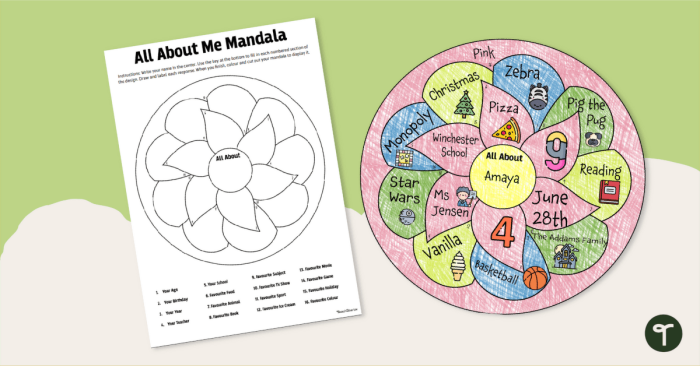 First grade student coloring a back to school themed mandala worksheet