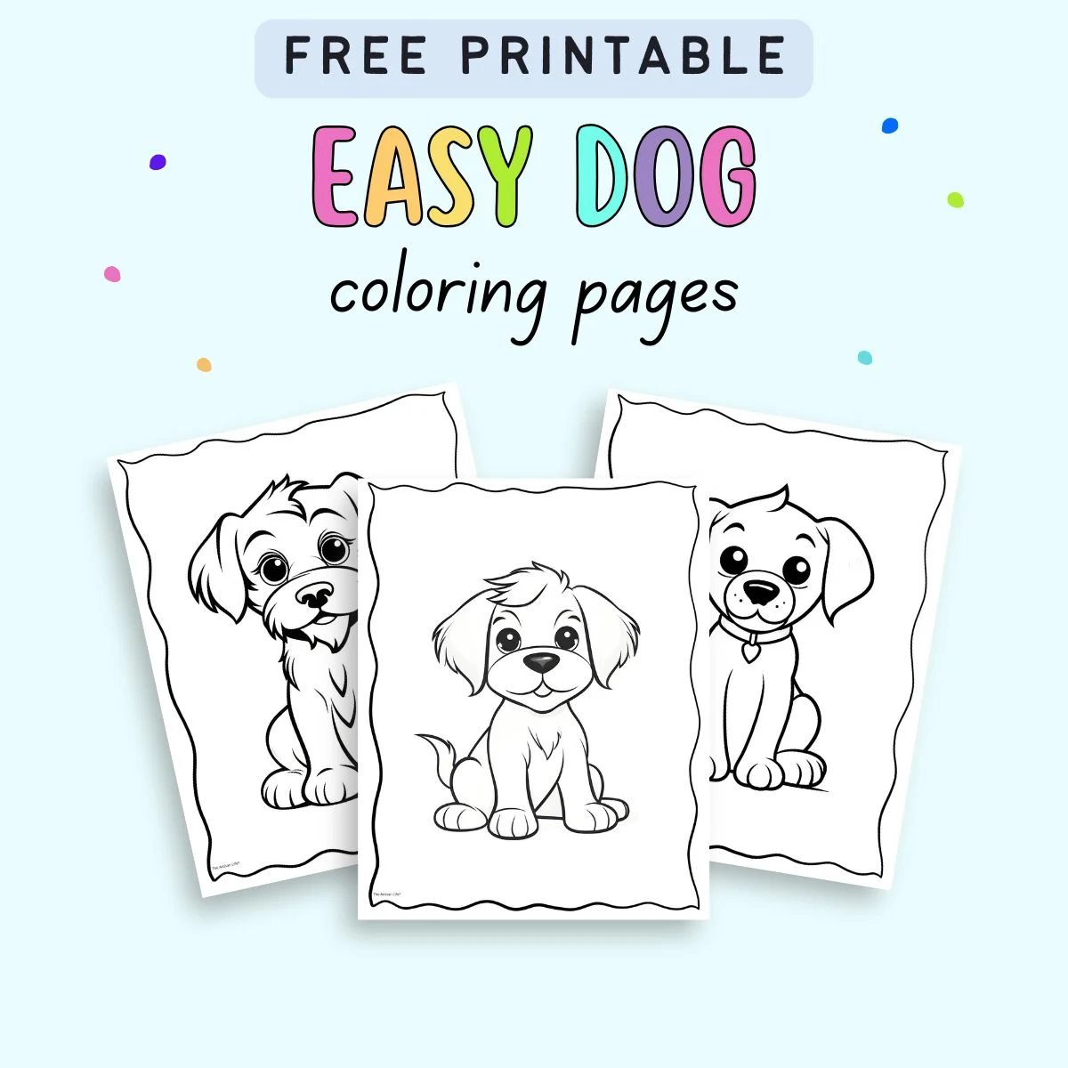 A cheerful dog enjoying its bath time, perfect for coloring fun in a kindergarten worksheet. Color the Dog at Bath Time worksheet for young learners.