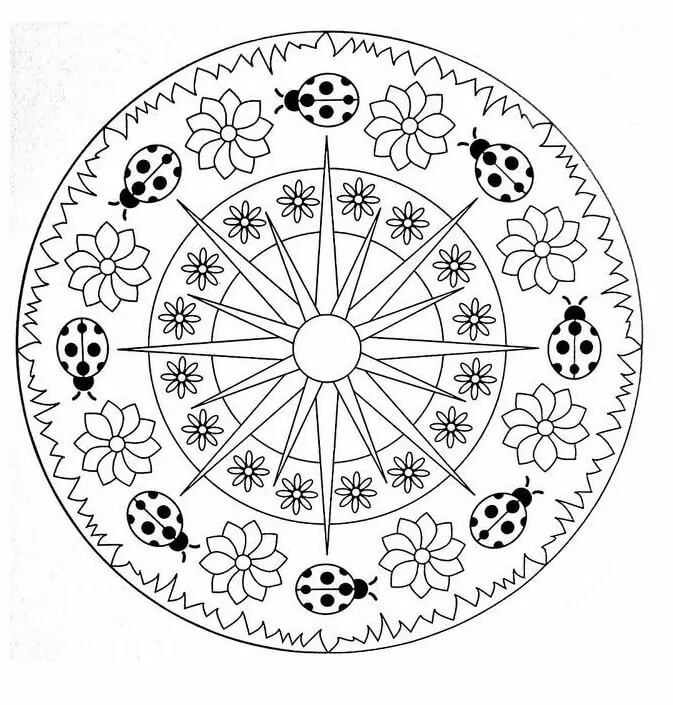 Spring Mandala Coloring Activity for Time and Money Learning Colorful spring mandala worksheet for Pre-K students to enhance creativity