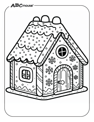 Preschool student coloring a gingerbread man worksheet for a story time activity