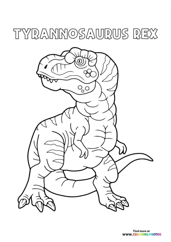 A fierce Tyrannosaurus Rex stands ready to roar on this coloring worksheet. Color the Dinosaur: Engaging T-Rex worksheet for Pre-K students.