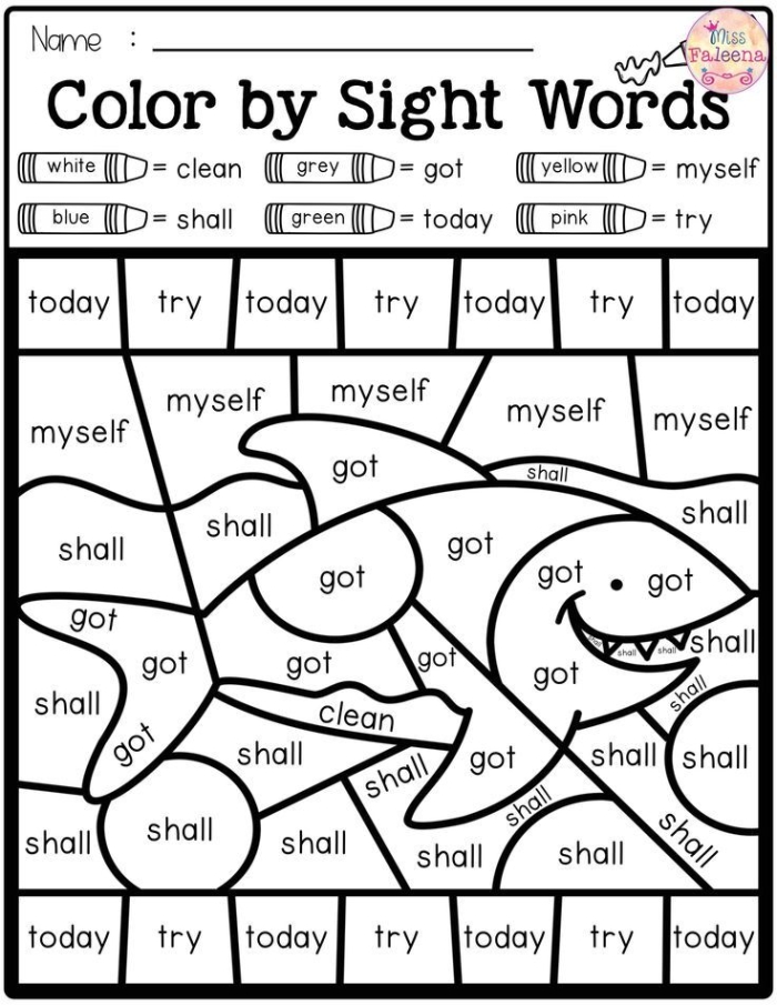 Fun coloring activity to enhance sight word recognition and phonics skills in young learners Color the Rhyming Sight Words III worksheet for first graders featuring rhyming activities with the word "play