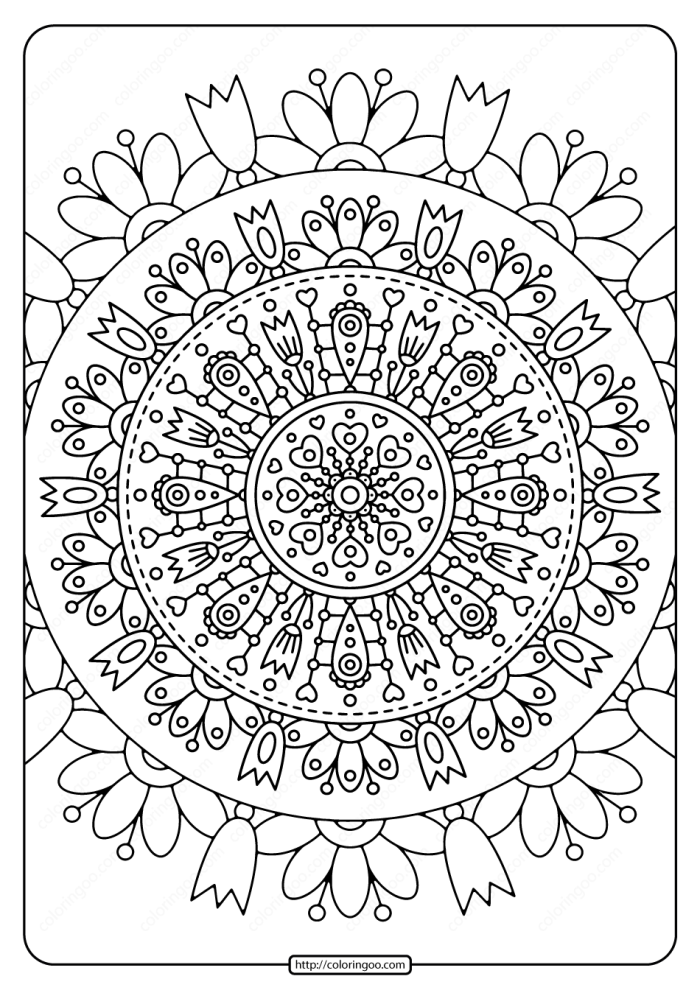 Spring Mandala Coloring Activity for Kids in Pre-K Colorful spring mandala worksheet designed for Pre-K students to enjoy