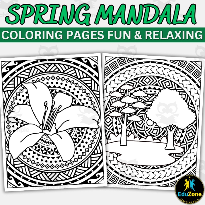 Spring Mandala Coloring Activity for Young Learners Color a vibrant spring mandala worksheet designed for Pre-K students