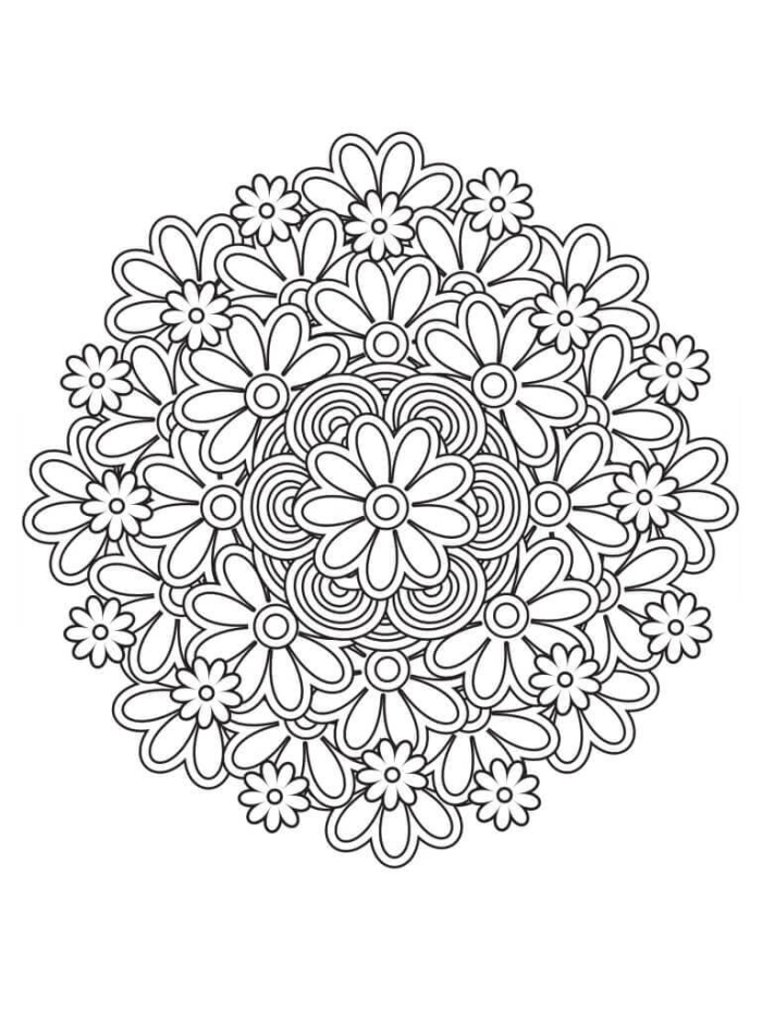 Celebrate spring with this engaging mandala coloring activity for young learners Colorful spring mandala worksheet for Pre-K students to enjoy