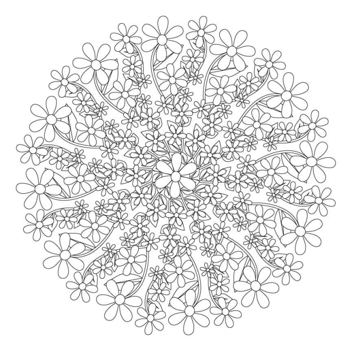 Engaging spring mandala coloring activity to enhance fine motor skills Color a Spring Mandala worksheet for Pre-K students featuring vibrant spring themes