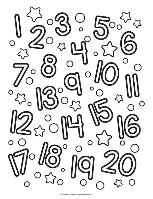 Hidden Numbers Coloring Worksheet for Kids in Kindergarten Coloring by numbers worksheet featuring hidden numbers for kindergarten students