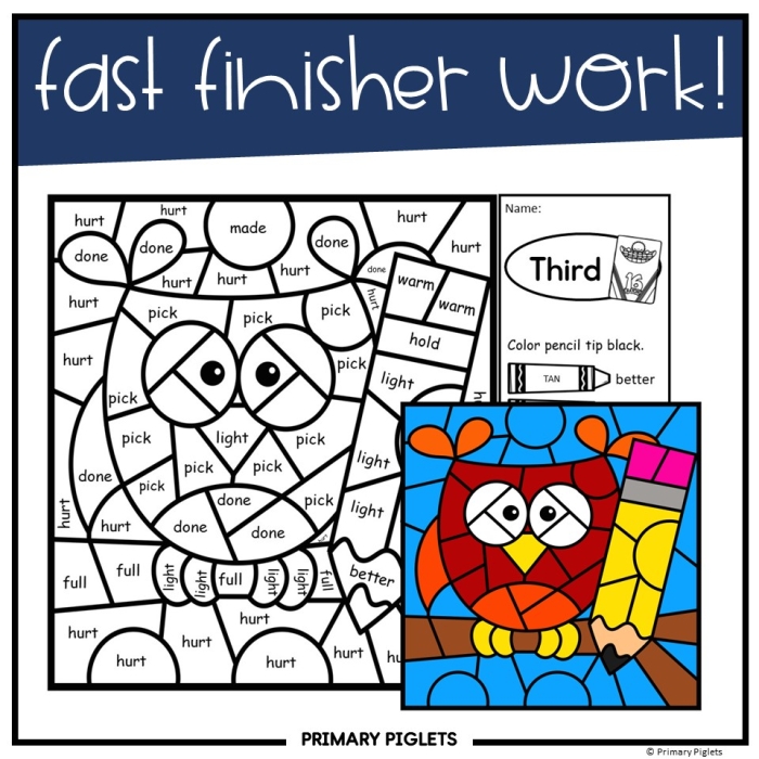 Color the Rhyming Sight Words III worksheet for engaging learning activities Worksheet for coloring rhyming sight words associated with "play" for first graders